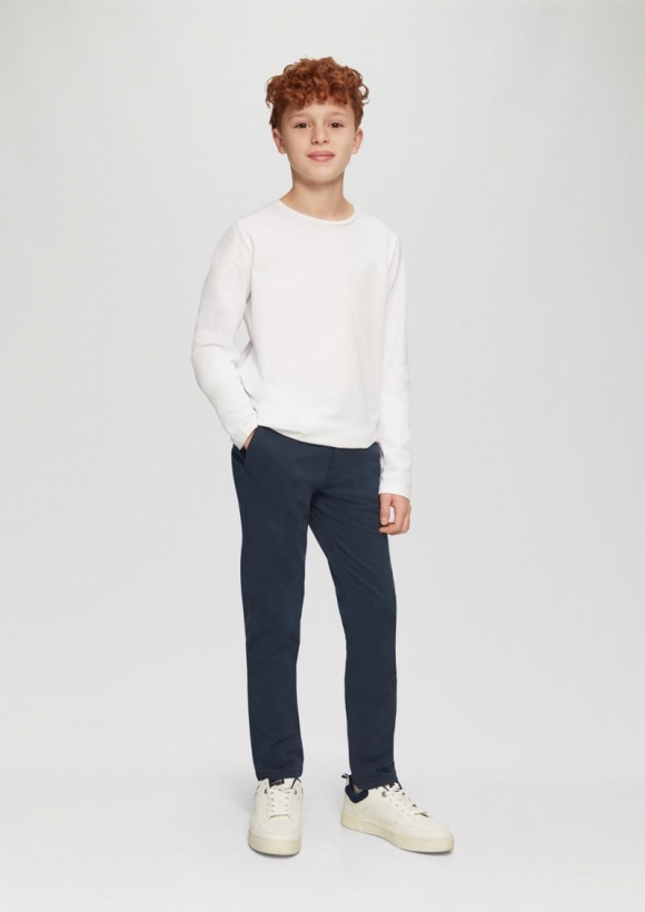 s.Oliver Chino-Hose Seattle / Regular Fit / Mid Rise / Slim Leg / verstellbarer Bund - navy