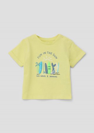 s.Oliver Jersey-Shirt mit Frontprint - helles zitrone