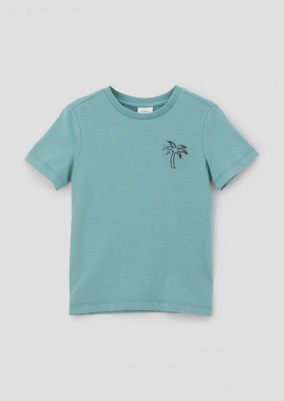 s.Oliver T-Shirt mit Effektprint - ozeangrün