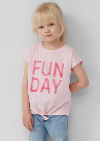 s.Oliver T-Shirt mit Applikation und Knotendetail - zartrosa