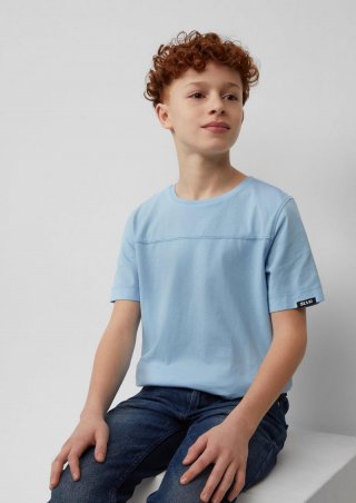 s.Oliver Gewaschenes T-Shirt mit Teilungsnähten - himmelblau