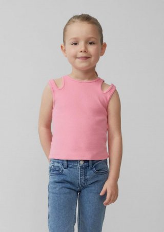 s.Oliver Geripptes Tanktop mit Cut-outs - rosa
