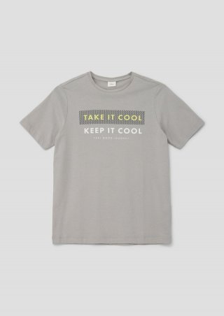 s.Oliver T-Shirt mit Schriftprint - taubengrau