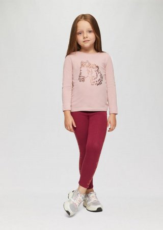 s.Oliver Leggings aus Thermofleece mit Glitzer-Print - pink
