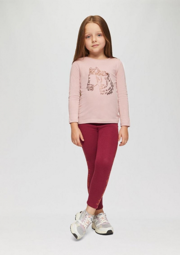 s.Oliver Leggings aus Thermofleece mit Glitzer-Print - pink