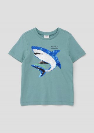 s.Oliver T-Shirt mit Wendepailletten - minze