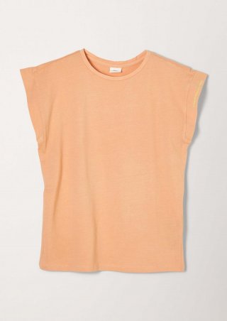 s.Oliver T-Shirt mit Wascheffekt - pfirsich