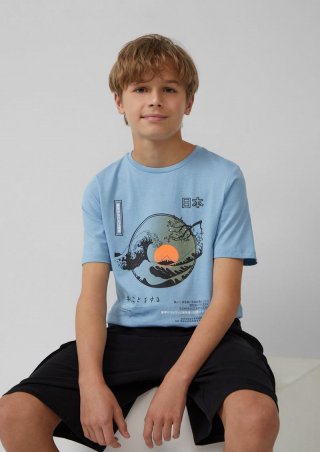 s.Oliver T-Shirt mit Frontprint - himmelblau