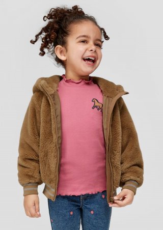 s.Oliver Teddyjacke mit Kapuze - sandstein