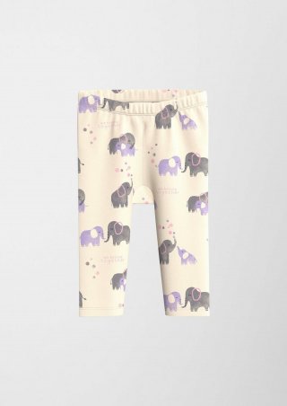 s.Oliver Leggings aus Baumwollstretch mit All-over-Print - helles sand