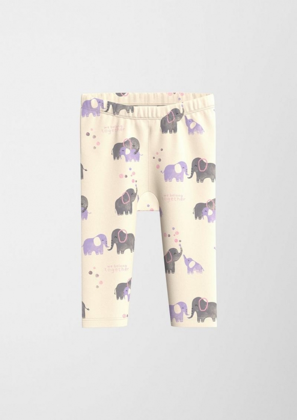 s.Oliver Leggings aus Baumwollstretch mit All-over-Print - helles sand