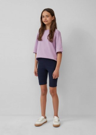 s.Oliver Gerippte Radlerhose mit Elastikbund - navy