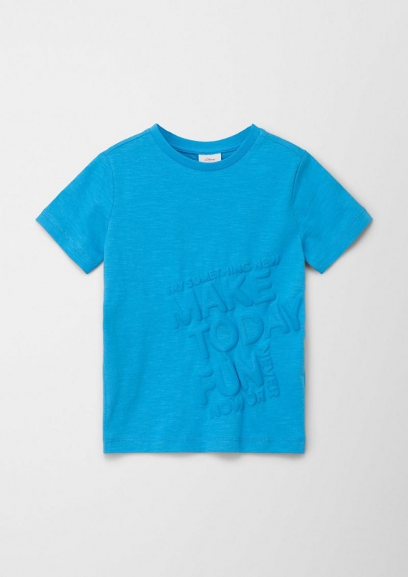 s.Oliver T-Shirt aus Slubjersey - azurblau