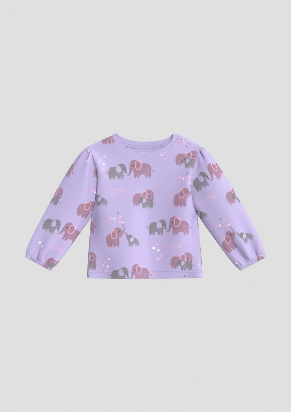 s.Oliver Longsleeve mit All-over-Print - lavendel