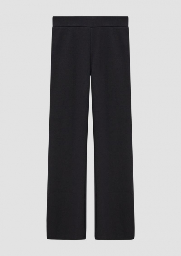 s.Oliver Gerippte Leggings mit Flared Leg - schwarz