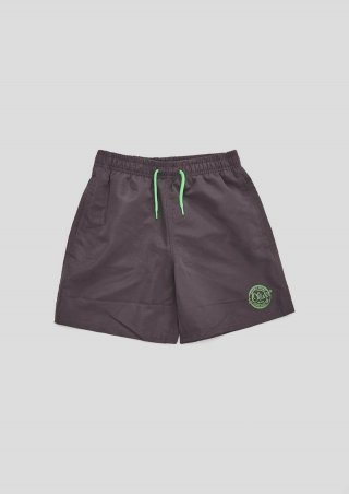 s.Oliver Badeshorts mit Logo-Print - grau meliert
