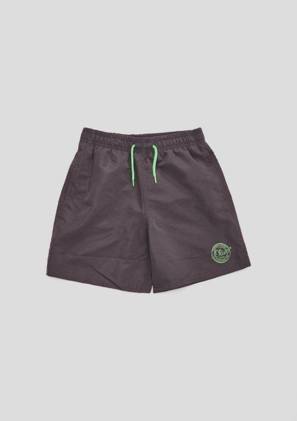 s.Oliver Badeshorts mit Logo-Print - grau meliert