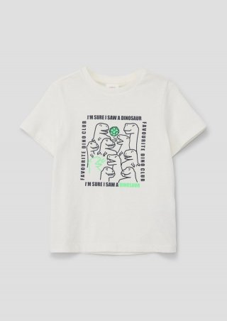 s.Oliver T-Shirt mit Frontprint - ecru