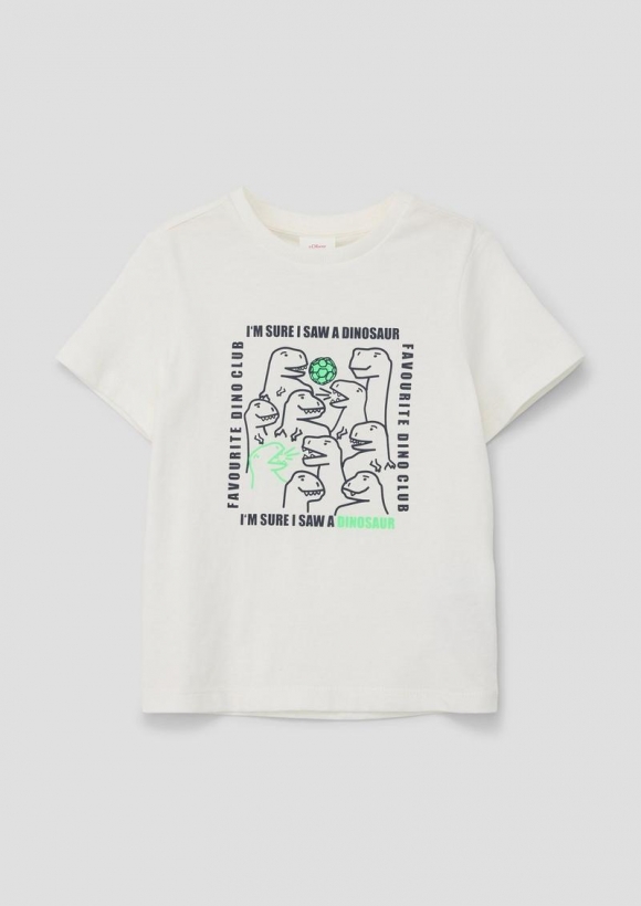 s.Oliver T-Shirt mit Frontprint - ecru