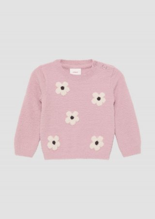 s.Oliver Weicher Strickpullover aus Bouclé - zartrosa