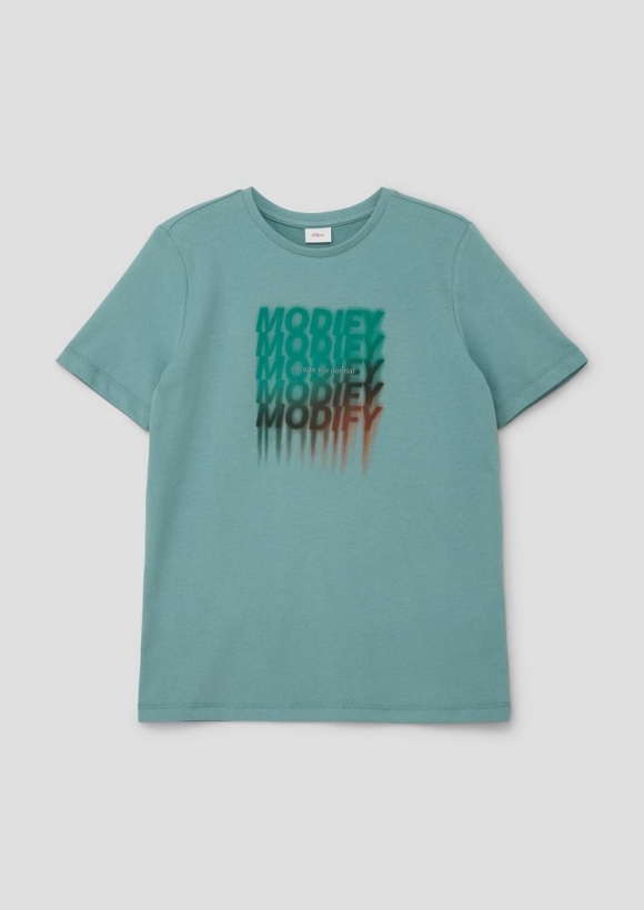 s.Oliver T-Shirt mit Statement-Print - minze
