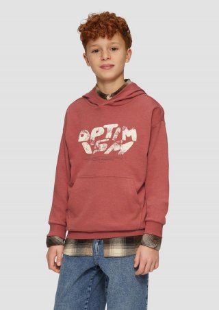 s.Oliver Oversized Hoodie mit Frontprint - rubinrot