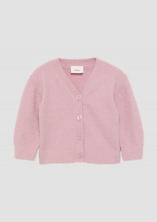 s.Oliver Weiche Strickjacke aus Bouclé - zartrosa