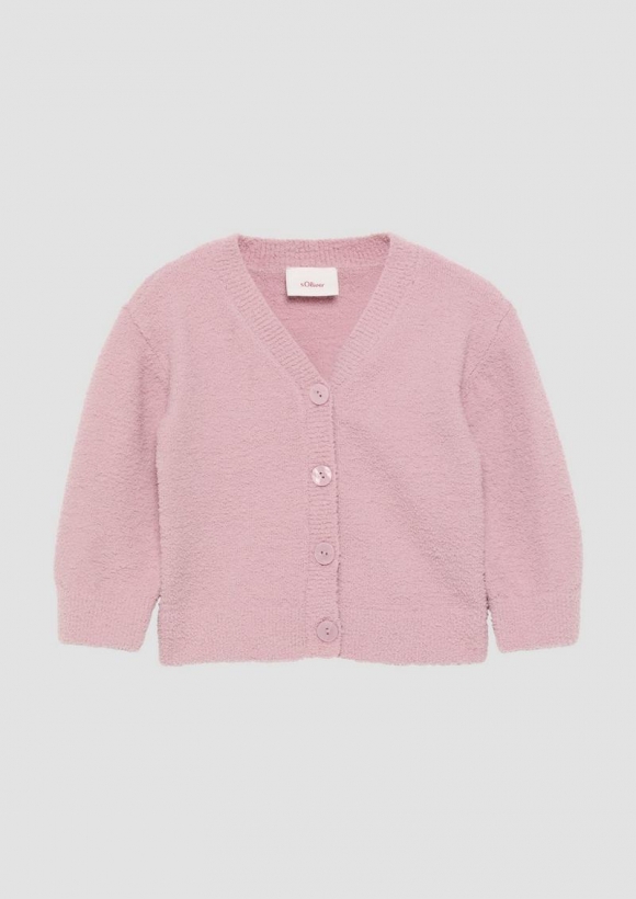 s.Oliver Weiche Strickjacke aus Bouclé - zartrosa