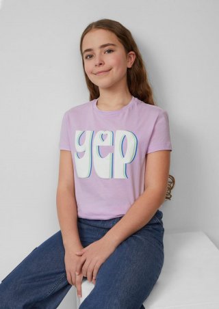 s.Oliver T-Shirt mit Frontprint im Loose Fit - flieder
