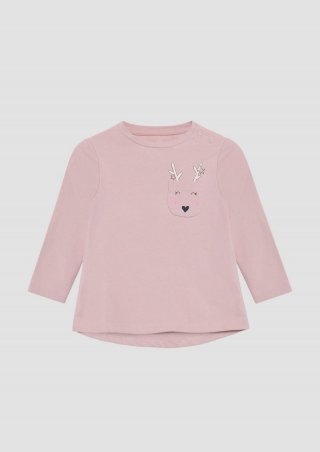 s.Oliver Longsleeve mit aufgesetzter Brusttasche und Print - zartrosa
