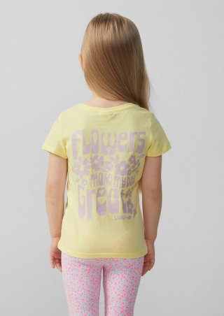 s.Oliver T-Shirt mit Glitzerprint - helles zitrone