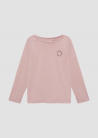 s.Oliver Unisex Longsleeve aus Baumwolle mit kleinem Print-Detail - zartrosa