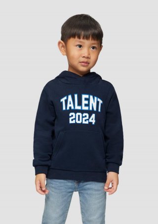 s.Oliver Kapuzensweatshirt mit Garment Dye und Frontprint - navy