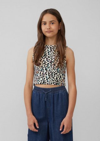 s.Oliver Verkürztes Tanktop aus Rippware im Slim Fit - champagner