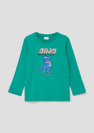 s.Oliver Longsleeve mit Frontprint - dunkles türkis