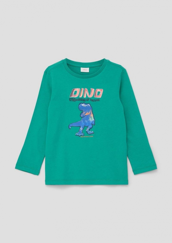 s.Oliver Longsleeve mit Frontprint - dunkles türkis