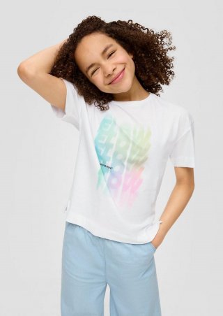 s.Oliver T-Shirt it Frontprint - weiß