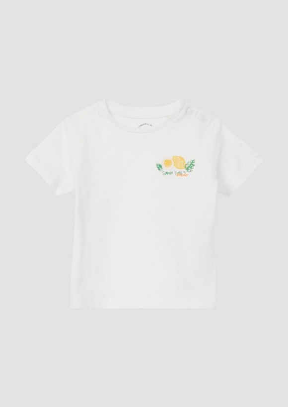 s.Oliver T-Shirt aus Baumwolle mit kleinem Früchteprint - weiß