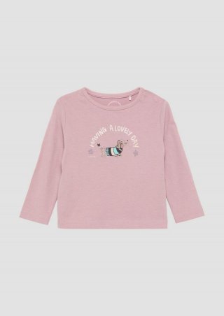 s.Oliver Langarmshirt mit Glitzerprint - zartrosa
