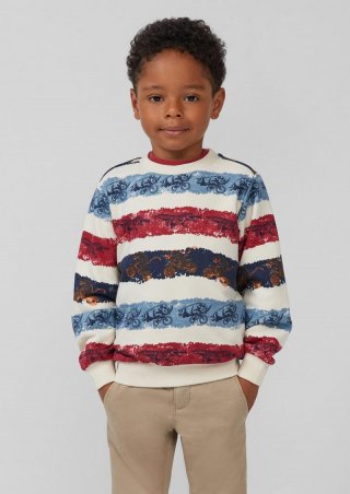 s.Oliver Sweatshirt aus Baumwollmix mit All-over-Print - helles beige