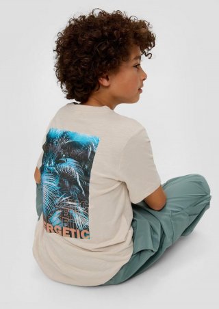 s.Oliver T-Shirt mit Rückenprint - helles beige