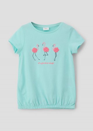 s.Oliver T-Shirt mit Frontprint - helles türkis