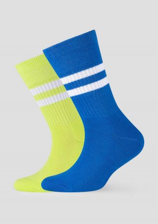 s.Oliver 2er-Pack Socken mit Streifen-Detail - royalblau