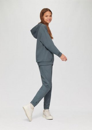 s.Oliver Unisex Jogginghose aus Sweat mit Print-Detail - schiefergrau