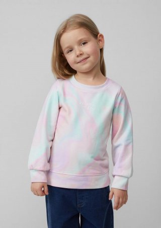 s.Oliver Baumwollmix-Sweatshirt mit Farbverlauf und Frontprint - weiß