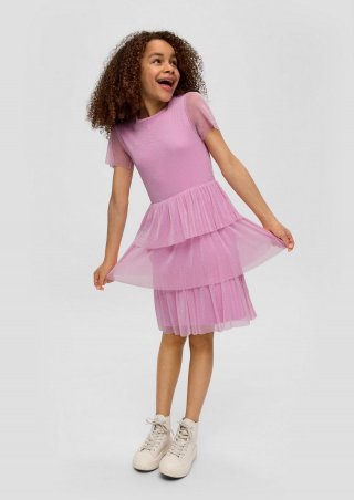 s.Oliver Kleid mit Volants - pink