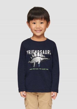 s.Oliver Langarmshirt mit Wendepailletten - navy