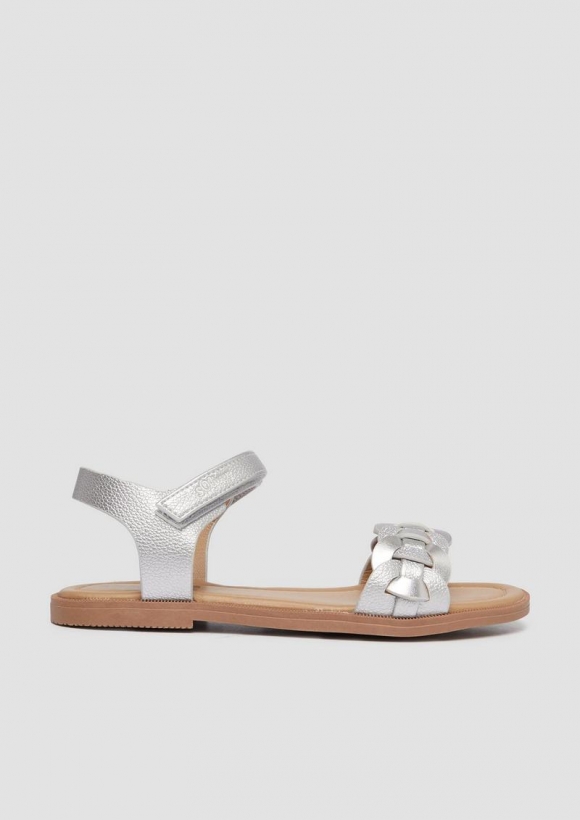 s.Oliver Sandalen mit Klettverschluss - silber