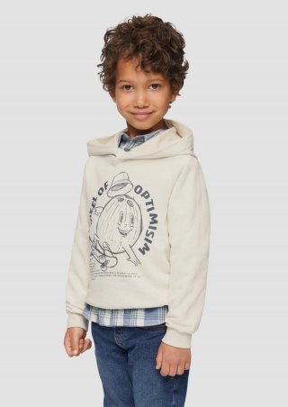 s.Oliver Oversized Hoodie mit Frontprint - wollweiß