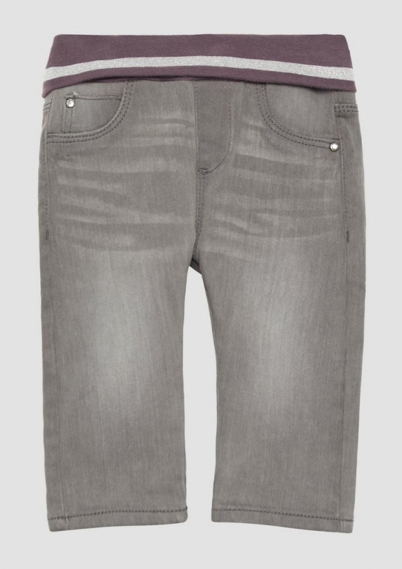 s.Oliver Wärmende Jeans mit Glitzer-Umschlagbund - grau
